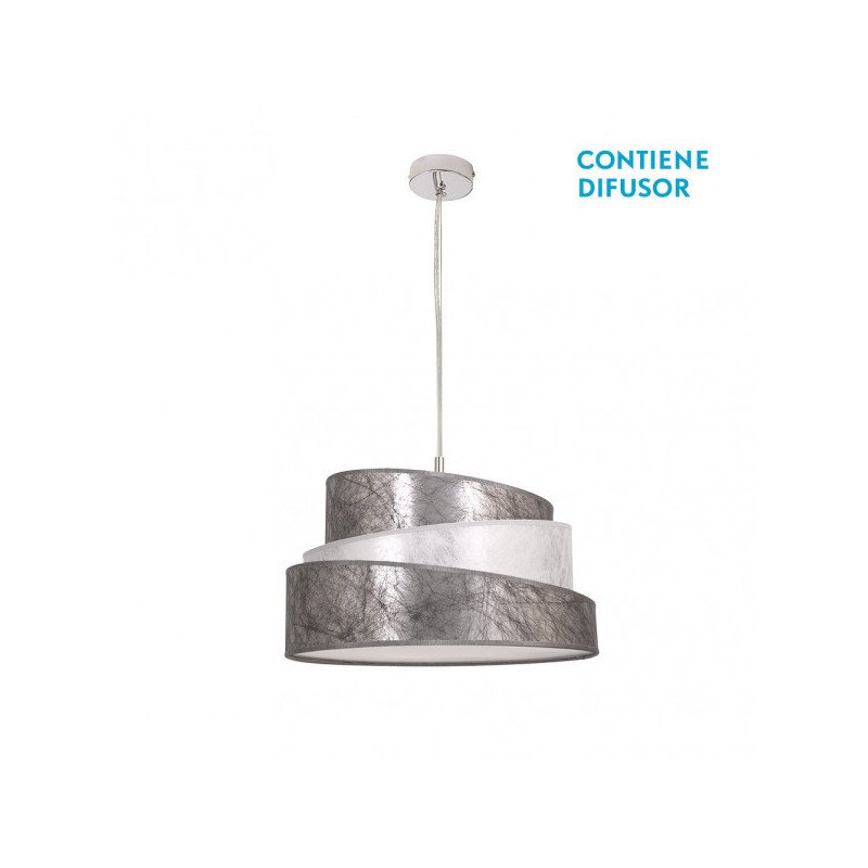 Colgante Colonia Cromo/plata-blanco 3xe27 Regx40x40 Cm