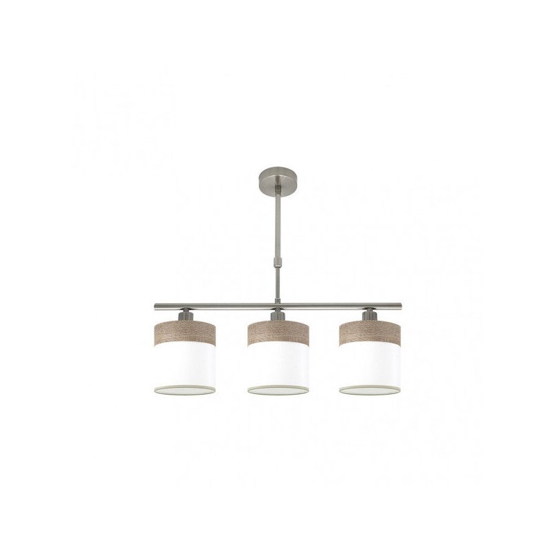 Lampara Cloe 3xe14 Niquel/blanca-madera Gris Regx55x14 cm