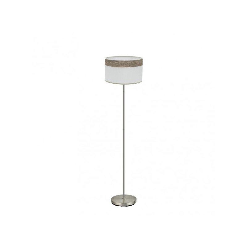 Pie Salon Cloe 1xe27 Niquel/blanca-madera Gris 162x40x40 cm