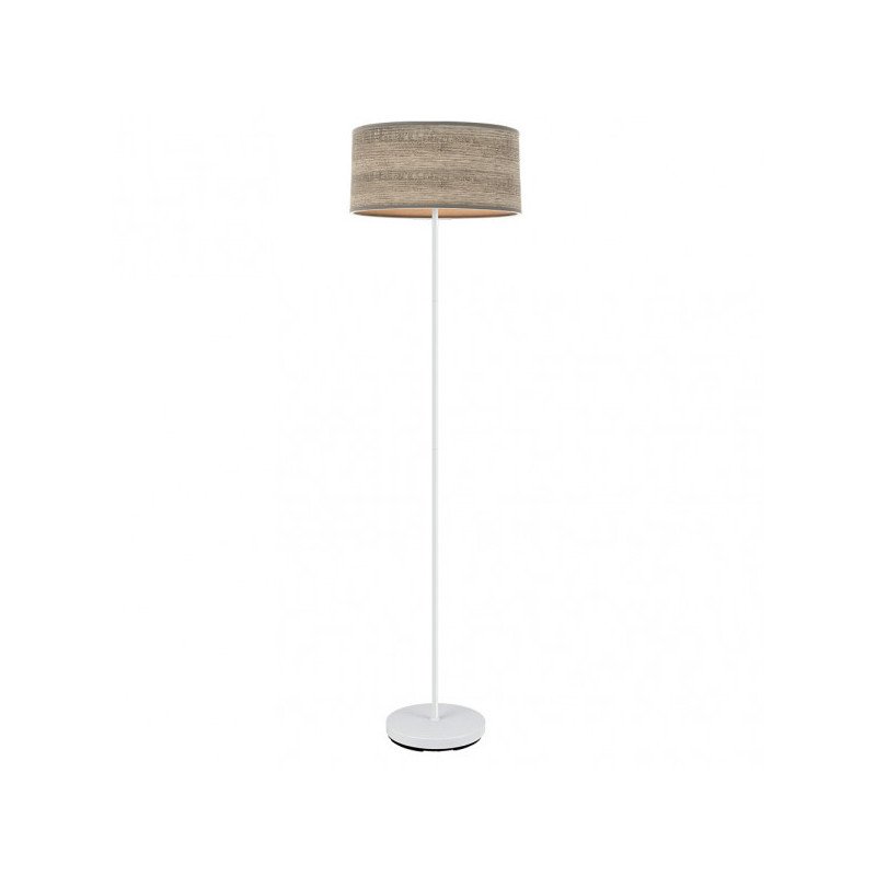 Pie Salon Jerte 1xe27  Blanco/madera Gris 165x40x40 Cm