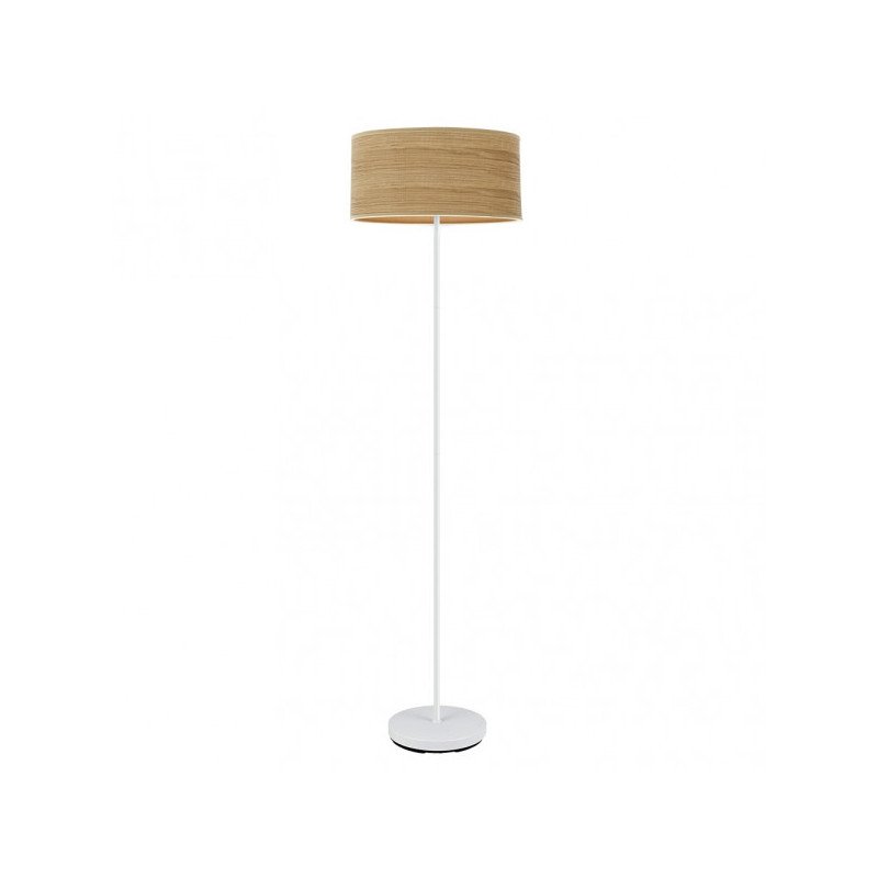 Pie Salon Jerte 1xe27  Blanco/madera Clara 165x40x40 Cm