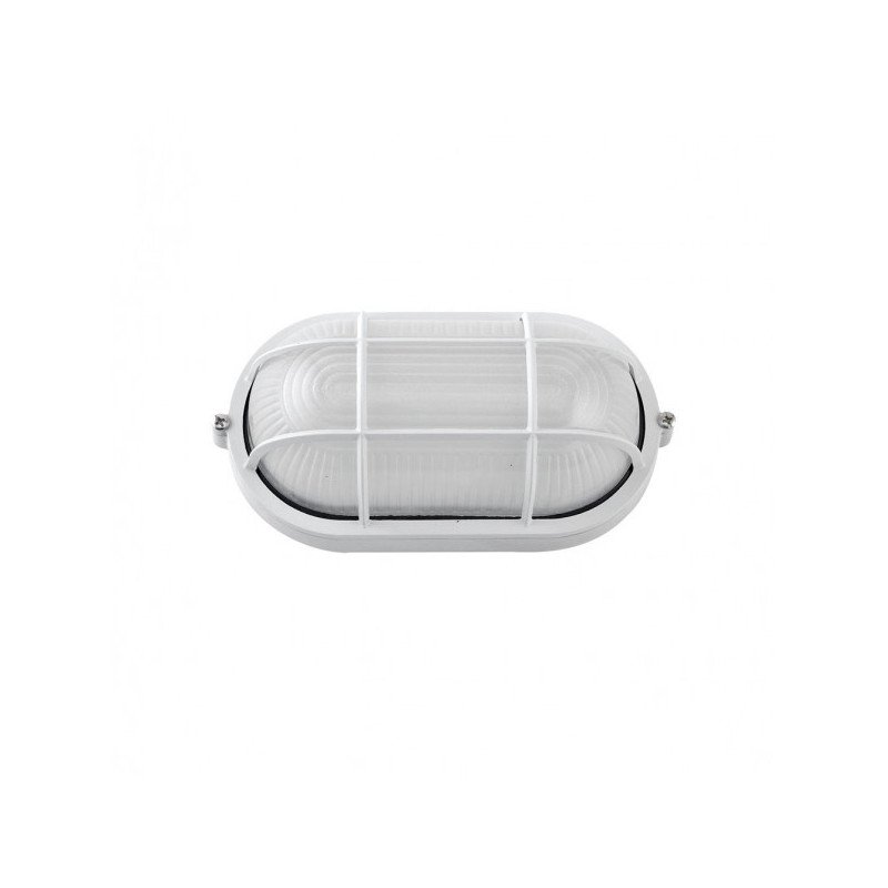 Aplique Ext. Oval Aluminio Apus Peq. 1xe27 Blanco 9x21x10,5 Cm Ip44