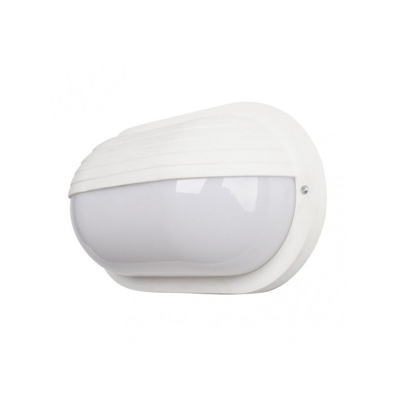 Aplique Ext.oval Canopus Grande1xe27 Policar.blanco  10x26x15 Cm Ip44