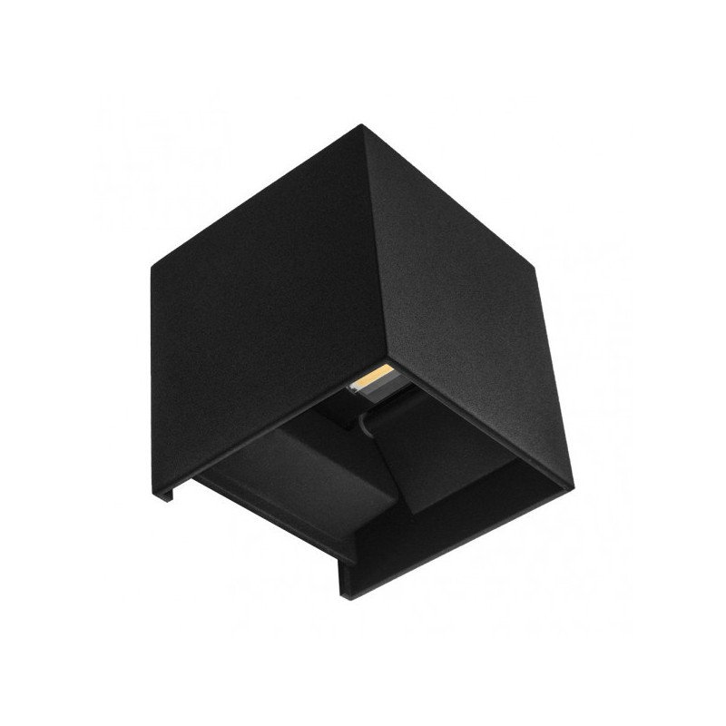 Aplique Barredor De Pared 10w 3000k Segmento Negro Ip65 10x10x10cm Aluminio 800lm Orientable