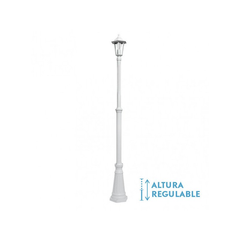 Farola Exterior Aluminio Auriga 1xe27 Blanco Ip44 220x20x20 Cm  Regulable En Altura