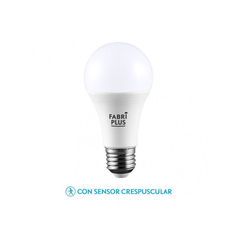 Bombilla 11w 6500k Sensor Crepuscular Fabriplus Standar E27 990lm 11,7x6x6 Cm