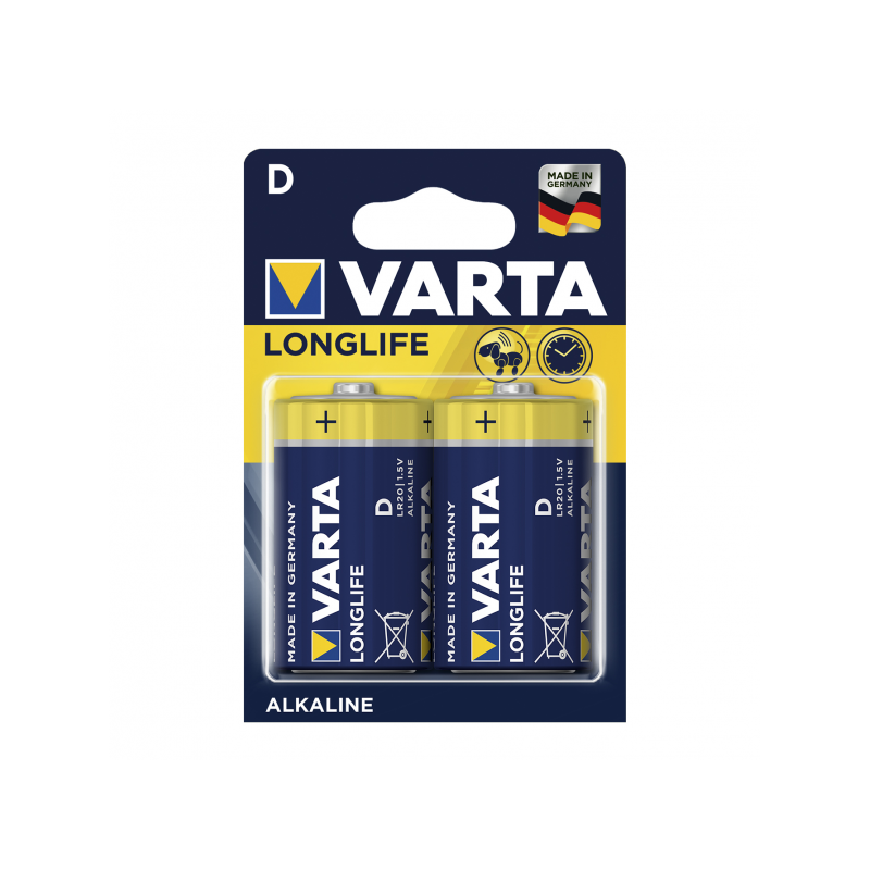 Blister 2 Pilas D/lr20 1,5 V Varta Alcalina Longlife