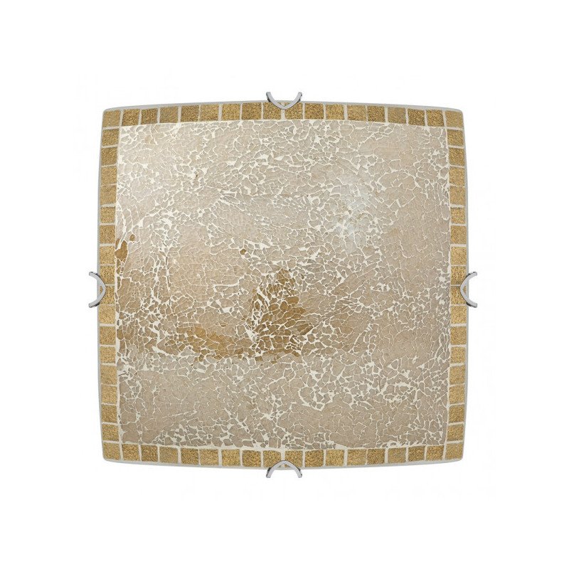 Plafon Cuadrado Tenor 3xe27 Ambar Mosaico 10x40x40 Cm