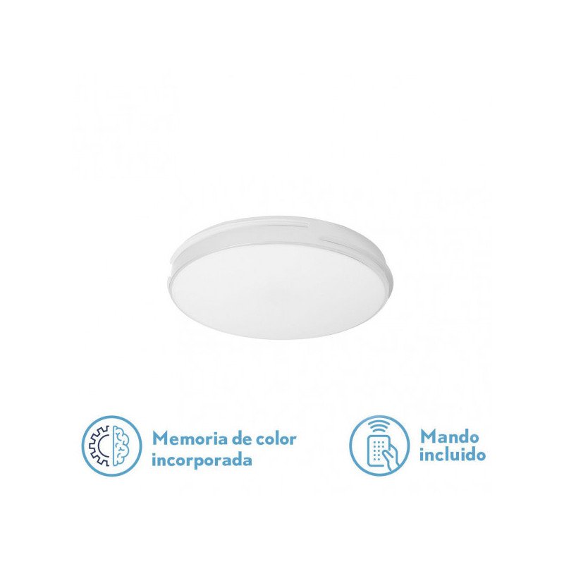 Plafon Riad 36w 3000-4000-6000k Blanco Red.5x31x31 Cm 2880lm Reg.inten.c/remoto C/memoria