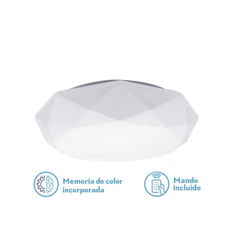 Plafon Daca 72w 3000-4000-6000k Blanco 10x48x48cm  7200lm Reg.intens.y C.remoto C/memoria