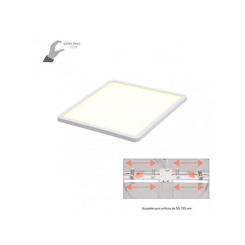 Downlight 15w 4000k Blanco Providencia 1280lm 1x17, 5x17,5 Cm De Empotrar Corte Ajustable 5x5-15,58x15,58 Cm