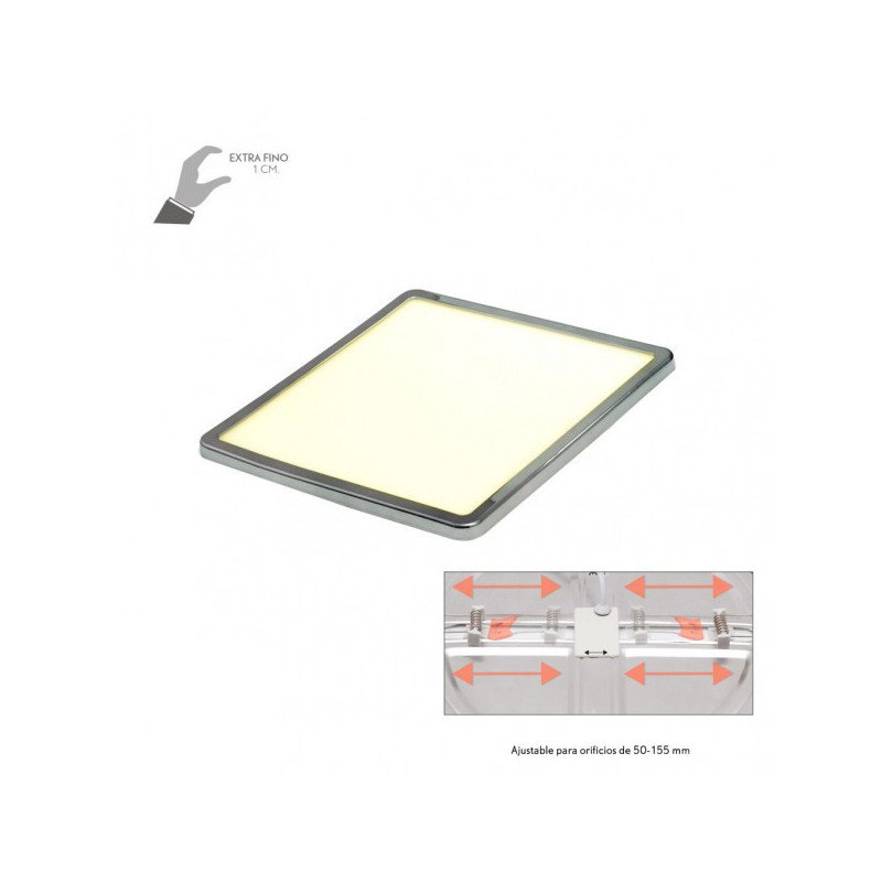 Downlight 15w 4000k Cromo Providencia 1280lm 1x17,5x17,5 Cm de Empotrable Corte Ajustable 5x5-15,58x15,58 Cm