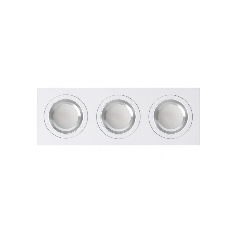 Regleta Foco Empotrar Blanco/cromo 3xgu10 Incluida 18w 4000k 1800lm 26x9x2 Androide