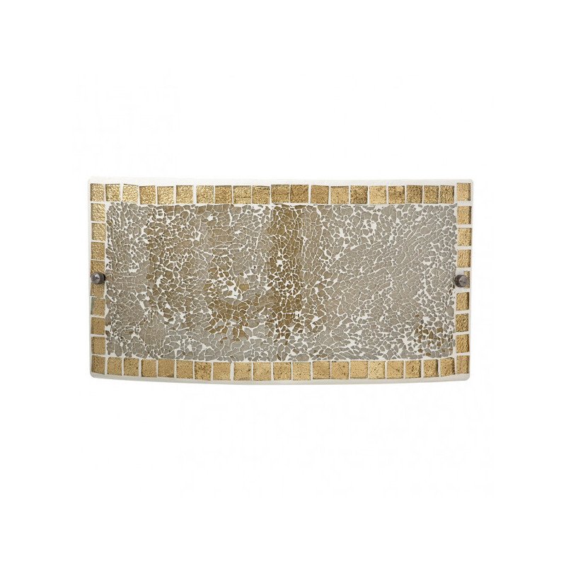 Aplique Rectang. Tenor 1xe27 Ambar Mosaico 17x32,5x6 Cm