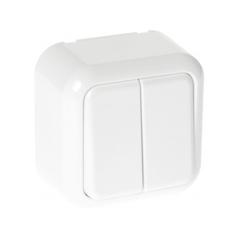 Conmutador Doble Ancient 2 Teclas Blanco 6x6x3 Cm