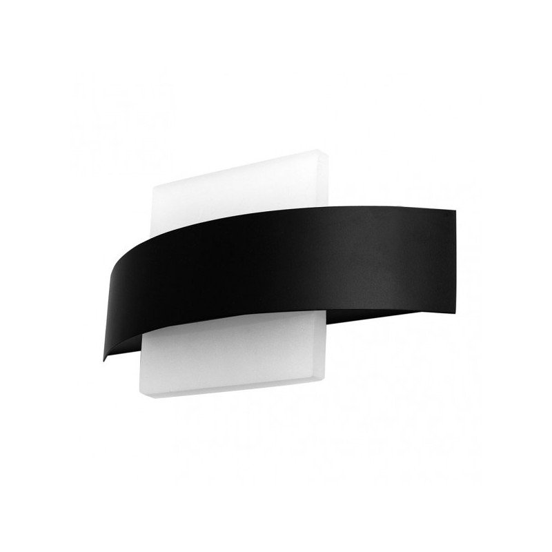 Aplique Barredor De Pared Cuad.8w 4000k Arco Negro  630 Lm Ip20 13x24x5 Cm