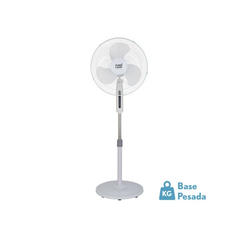 Ventilador De Pie Etesio Blanco 3 Velocides 40w Oscilante 3 Aspas blancas Regx43x40 Cm