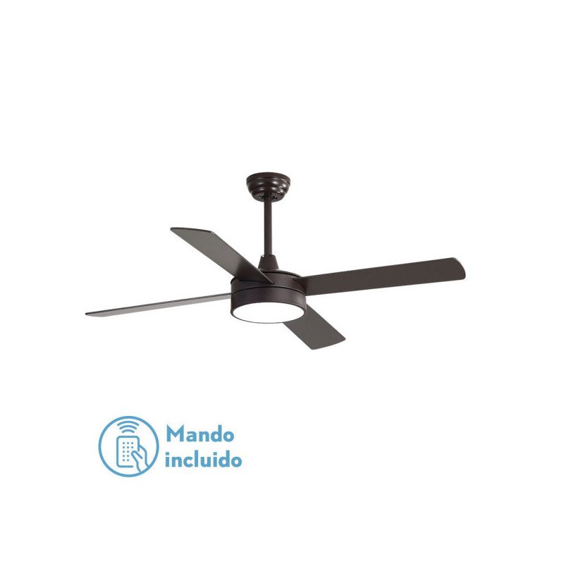 Ventilador Nevery 24w 2950lm Marron 4 Asp 132d Marron/haya 3000-4000-6000k C/remoto